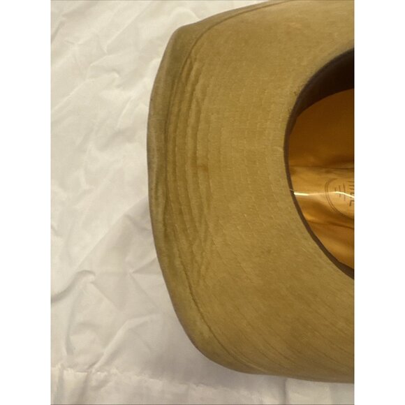 Vintage YA GW Cowboy Western Hat M 6 3/4-6 7/8 Camel Brown Faux Suede - Picture 8 of 8